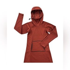 Melanzana Micro Grid orange dress